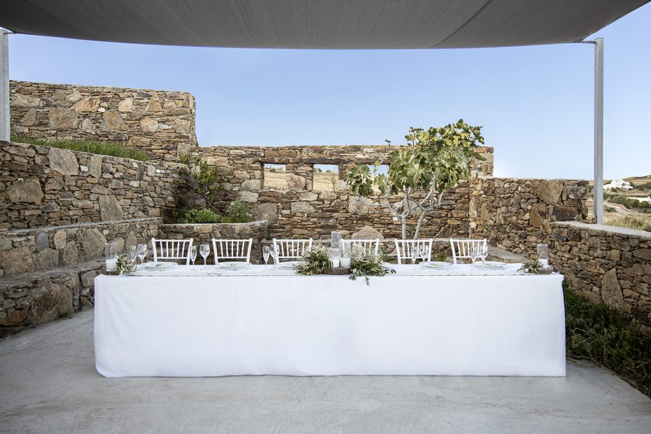 top table at wedding venue in greece the secret view fladakia estate