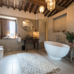 luxurious farmstay vibe bathroom at wedding venue Borgo Castello Panicaglia