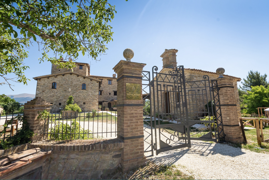 gated entrance to 13th century private estate at wedding venue Borgo Castello Panicaglia