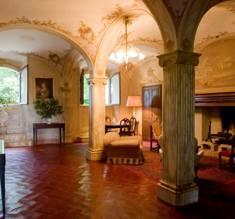 old historic interior at wedding venue in Tuscany Italy Borgo Stomennano