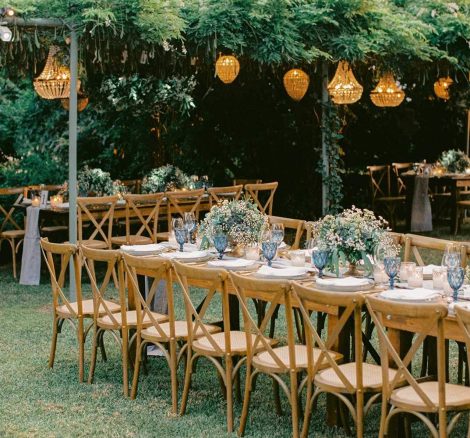 rustic wedding tables cape at wedding venue villa in corfu Greece at villa Sylva