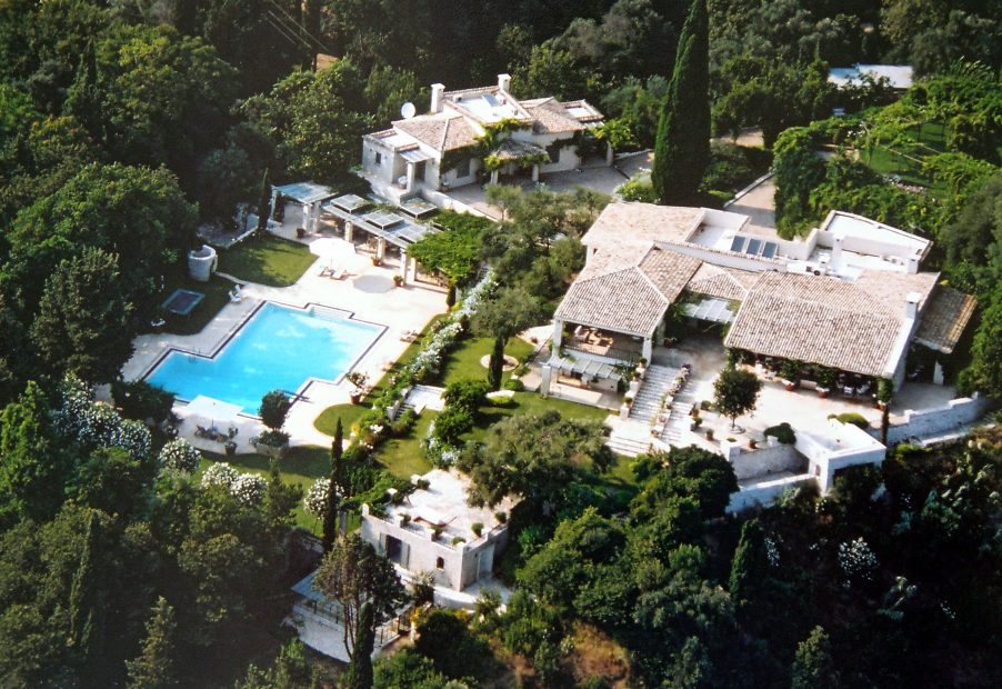 aerial view at wedding venue villa in corfu Greece at villa Sylva