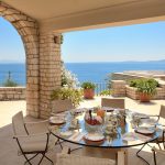 breakfast views at wedding venue villa in corfu Greece at villa Sylva