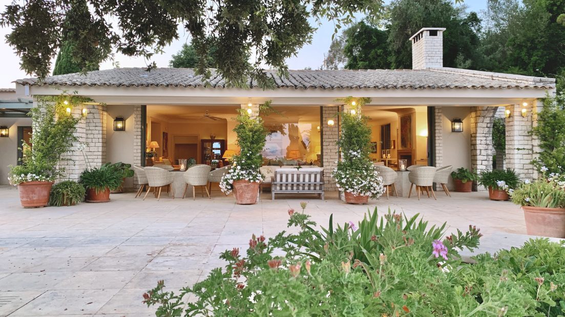 terrace at wedding venue villa in corfu Greece at villa Sylva