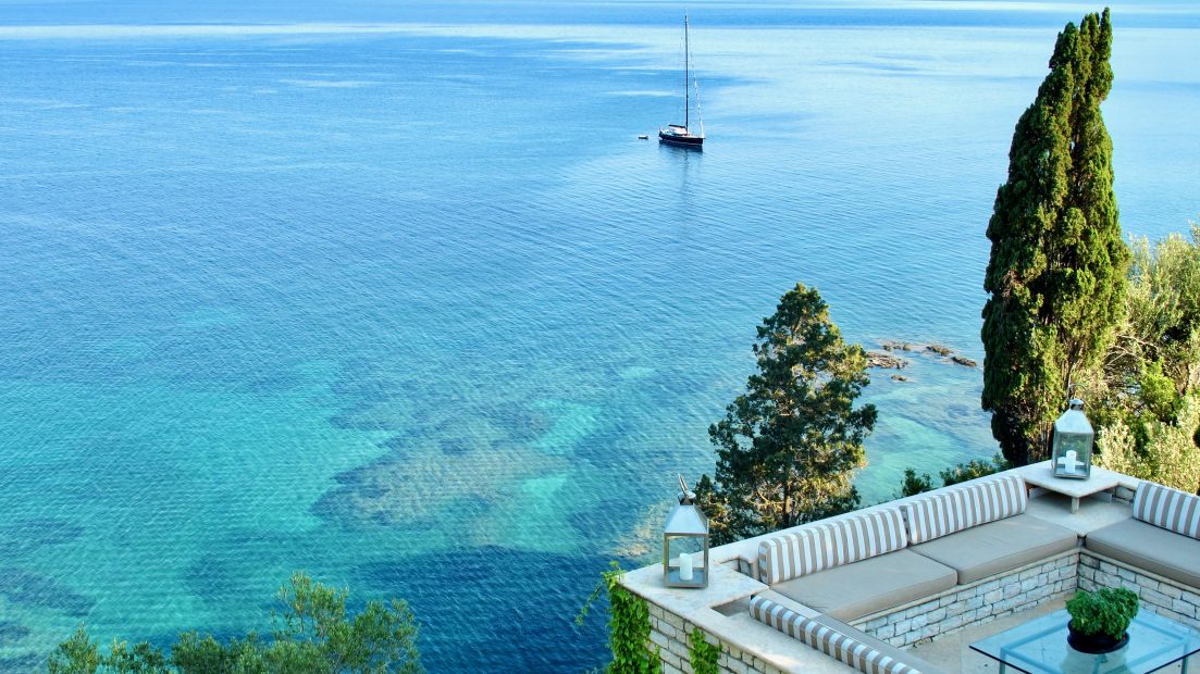 sea view at wedding venue villa in corfu Greece at villa Sylva