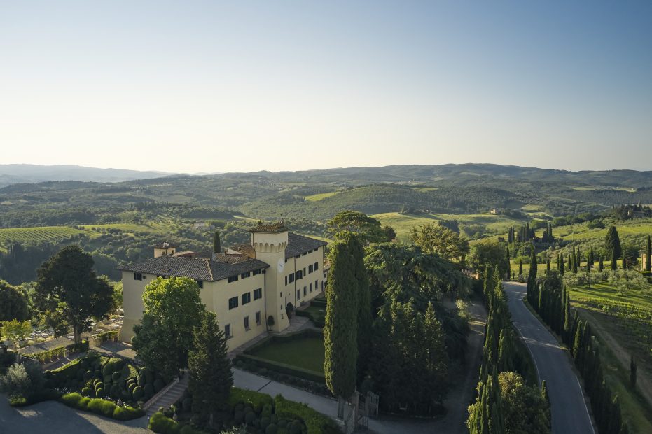 castle in the heart of tuscan landscape at luxury wedding venue in Tuscany COMO Castello Del Nero