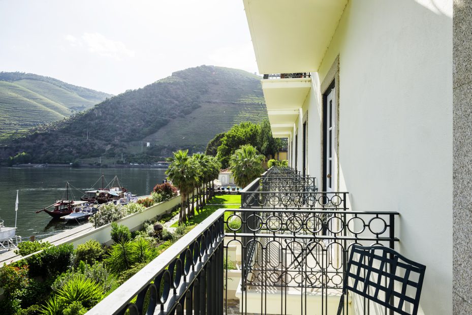 row of balconies the vintage house hotel at portugal wedding venue in Douro valley