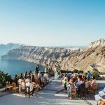360 degree sea view at wedding venue in Santorini venetsanos winery