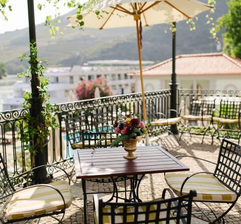 terrace at the vintage house hotel in Douro valley a wedding venue in portugal