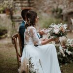 bride and groom at wedding venue in france provence