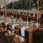 wedding tables set up at wedding venue in france provence