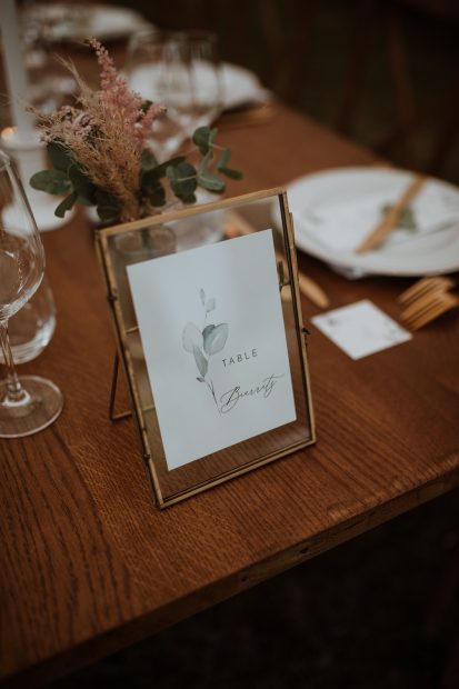 frame table numbers at wedding venue in france provence