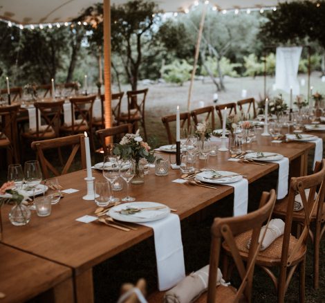 rustic chic wedding dinner at wedding venue in france provence