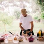 chef preparing wedding food at historical private villa wedding venue in Sorrento Italy villa zagara