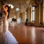 bride at chateau wedding venue in france chateau de vallery