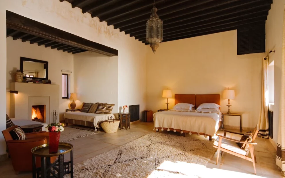 bedroom suite at unique wedding venue in morocco kasbah bab ourika