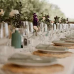 neutral wedding table decor at wedding venue in tuscany villa lena