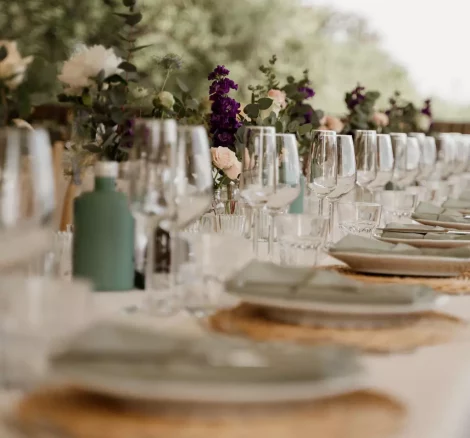 neutral wedding table decor at wedding venue in tuscany villa lena