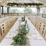 wedding tables at wedding venue in tuscany villa lena