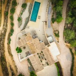 aerial view above vineyard wedding venue in Spain