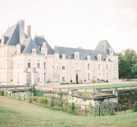 exterior of french chateau wedding venue chateau de jalesnes in the loire valley