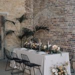 intimate wedding table setting at blank canvas wedding venue in London 100 Barrington