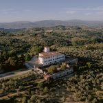 Drone shot of wedding venue Villa-Corsini, Italy
