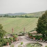 View of garden at wedding venue Villa Corsini, Italy