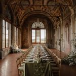 Dining table at wedding venue Villa Corsini, Italy