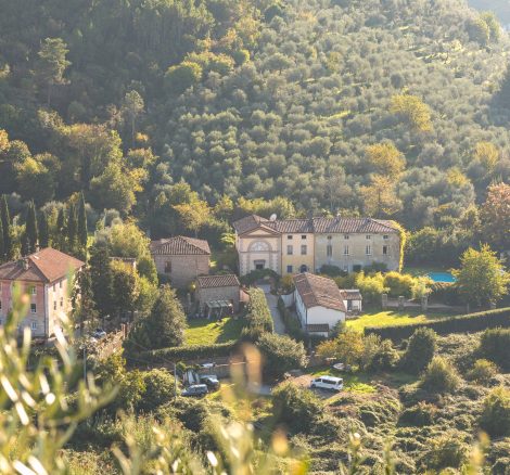 Aerial view of wedding venue Villa Michaela
