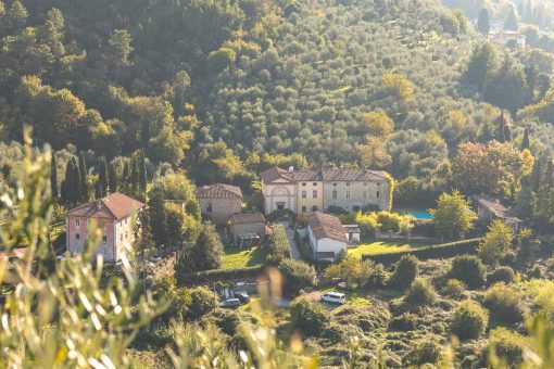 Aerial view of wedding venue Villa Michaela