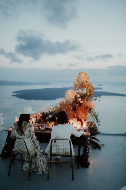Married couple at wedding venue Cocoon Suites, Santorini