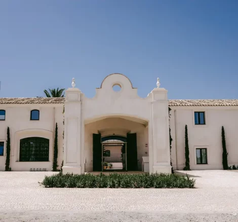 Traditional Andalusian farmhouse at La Dehesa de Don Pedro wedding venue in Spain