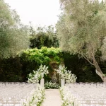 Wedding aisle at wedding venue Bastide du Roy, France