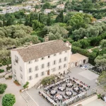 Drone shot of wedding venue Bastide du Roy, France