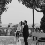 Image of married couple at wedding venue Mas Palou