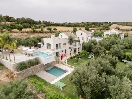 Drone shot of wedding venue Arbora Olea Luxury Resorts, Greece