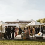 Guests outside at wedding venue Amagatay Menorca