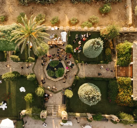 Drone shot of wedding venue Finca Son Collell