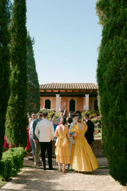 Image of wedding guests at wedding venue Finca Son Collell