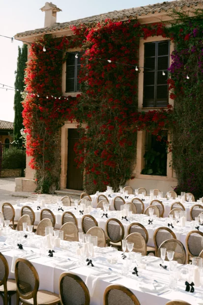 Table setting at wedding venue Finca Son Collell