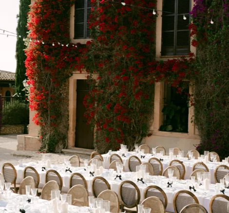 Table setting at wedding venue Finca Son Collell