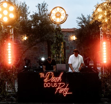 Image of DJ booth at wedding venue Arbora Olea Luxury Resorts, Greece