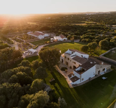 Drone shot of wedding venue Amagatay Menorca