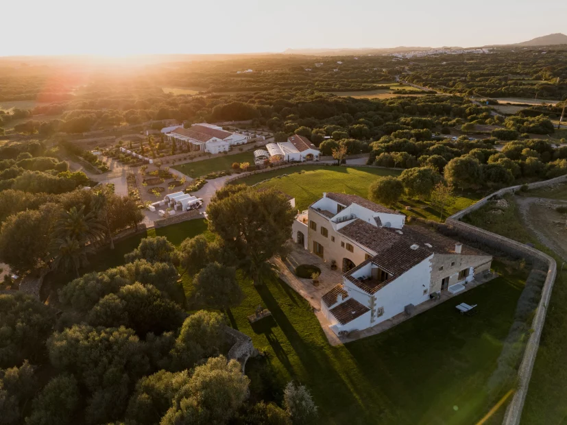 Drone shot of wedding venue Amagatay Menorca