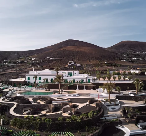 Drone shot of wedding venue César Lanzarote, Spain