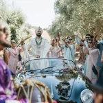 Image of married couple in car at wedding venue Arbora Olea Luxury Resorts, Greece