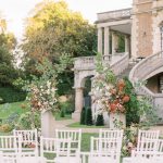 Image of chairs and flowers at wedding venue Chateau Bouffemont, France