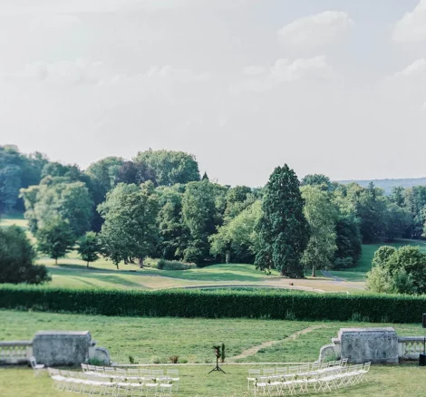 Image of gardens at wedding venue Chateau Bouffemont