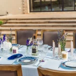 Table layout at wedding venue Domaine Tropez,Provence